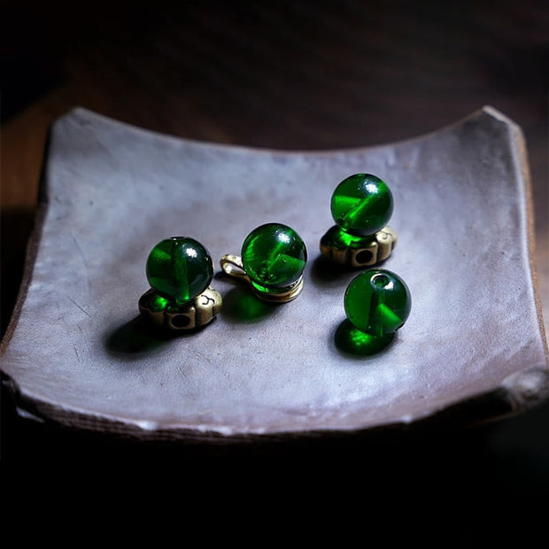 Buddhazens Tibetan 108 Mala Beads Multicolored Liuli Glass Bead Chinese Zodiac Nine Palaces Eight Diagrams Charm Bracelet Mala Bracelet BS 12