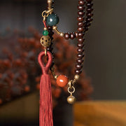 Buddhazens 108 Mala Beads Natural Tibet Purple Bodhi Seed Auspiciousness Bracelet Mala Bracelet BS 5