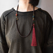 Buddhazens 108 Mala Beads Natural Tibet Purple Bodhi Seed Auspiciousness Bracelet Mala Bracelet BS 7