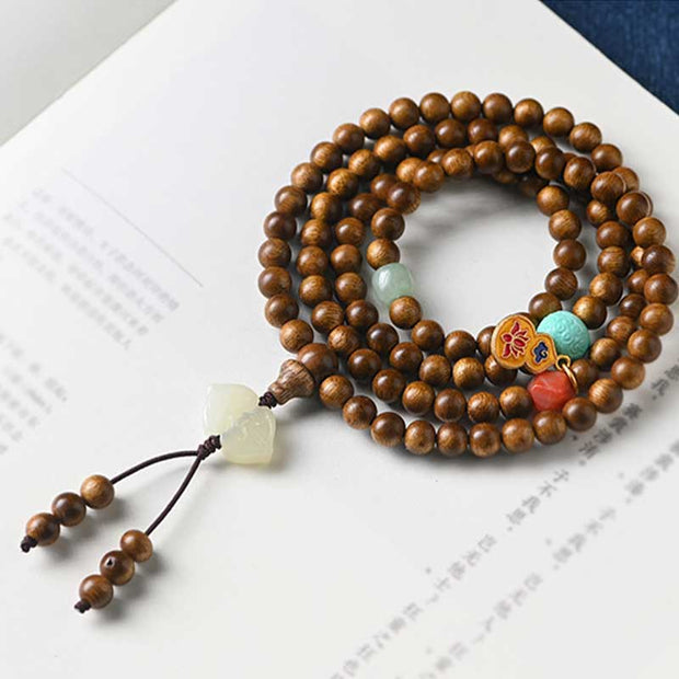 Buddhazens Tibetan Rosewood Protection Calm Bracelet Mala Mala Bracelet BS 13