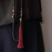 Buddhazens 108 Mala Beads Natural Tibet Purple Bodhi Seed Auspiciousness Bracelet Mala Bracelet BS 12