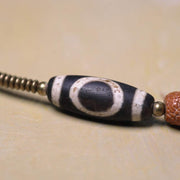 Buddhazens 108 Mala Rudraksha Beads Bodhi Seed Dzi Bead Luck Auspiciousness Tassel Bracelet Bracelet Mala BS 6