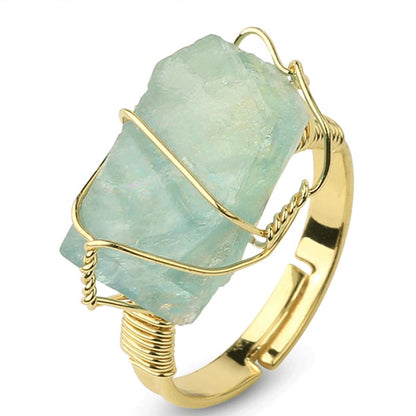 Natural Crystal Gemstone Amethyst Adjustable Ring (Extra 30% Off | USE CODE: FS30)