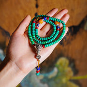 Buddhazens 108 Mala Beads Tibetan Turquoise Dzi Bead Protection Bracelet Mala Bracelet BS 3