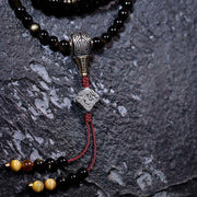 Buddhazens 108 Mala Beads Gold Sheen Obsidian Tiger Eye Eagle's Eye Stone Wealth Bracelet Mala Bracelet BS 3