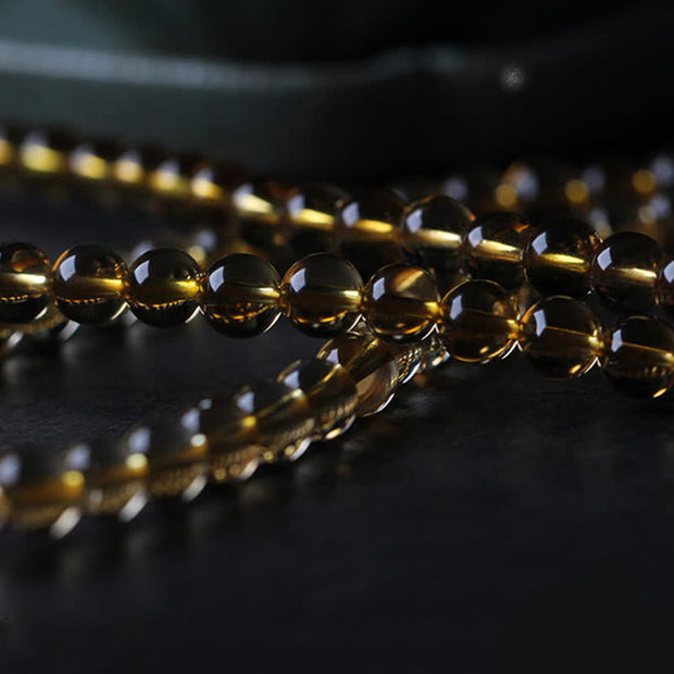 108 Mala Beads Natural Citrine Amber Peace Buckle Red Agate PiXiu Protection Charm Bracelet Mala Bracelet BS 16