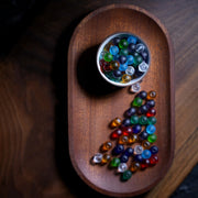 Buddhazens Tibetan 108 Mala Beads Multicolored Liuli Glass Bead Chinese Zodiac Nine Palaces Eight Diagrams Charm Bracelet Mala Bracelet BS 13