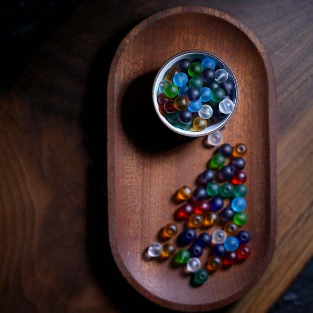 Buddhazens Tibetan 108 Mala Beads Multicolored Liuli Glass Bead Chinese Zodiac Nine Palaces Eight Diagrams Charm Bracelet Mala Bracelet BS 13