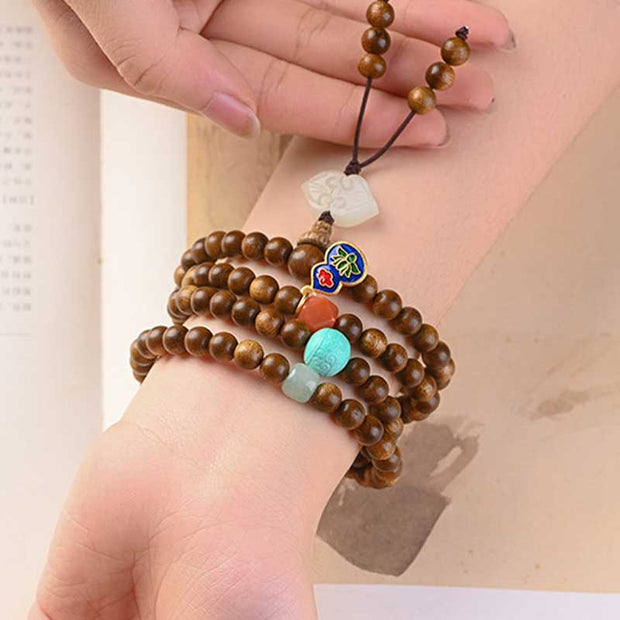Buddhazens Tibetan Rosewood Protection Calm Bracelet Mala Mala Bracelet BS 6