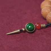 Buddhazens Tibet Bodhi Seed Dzi Bead Peace Charm Wrist Mala Bracelet Wrist Mala BS 3