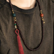 Buddhazens 108 Mala Beads Natural Tibet Purple Bodhi Seed Auspiciousness Bracelet Mala Bracelet BS 9