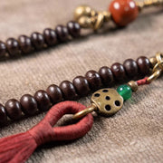 Buddhazens 108 Mala Beads Natural Tibet Purple Bodhi Seed Auspiciousness Bracelet Mala Bracelet BS 3