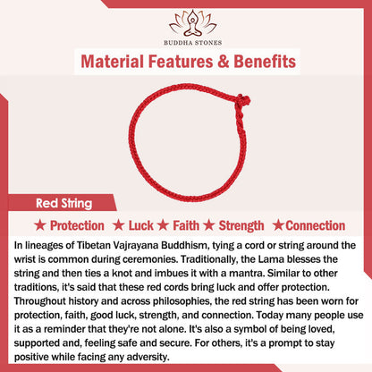 Buddha Stones 925 Sterling Silver Cat Red String Bracelet