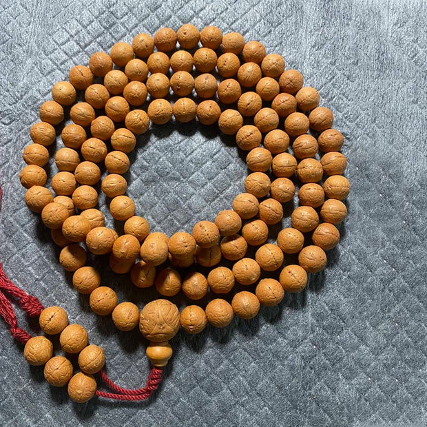 Buddhazens 108 Mala Beads Nepal Bodhi Seed Luck Wealth Tassel Bracelet Mala Bracelet BS 11.5mm