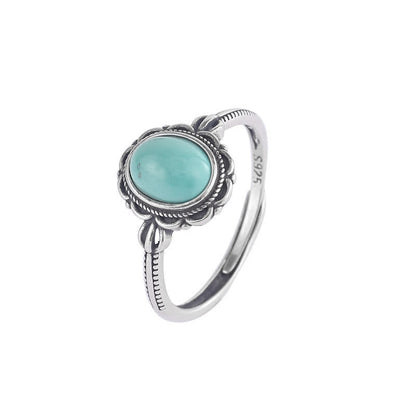 925 Sterling Silver Tibetan Turquoise Red Agate Protection Ring (Extra 30% Off | USE CODE: FS30)